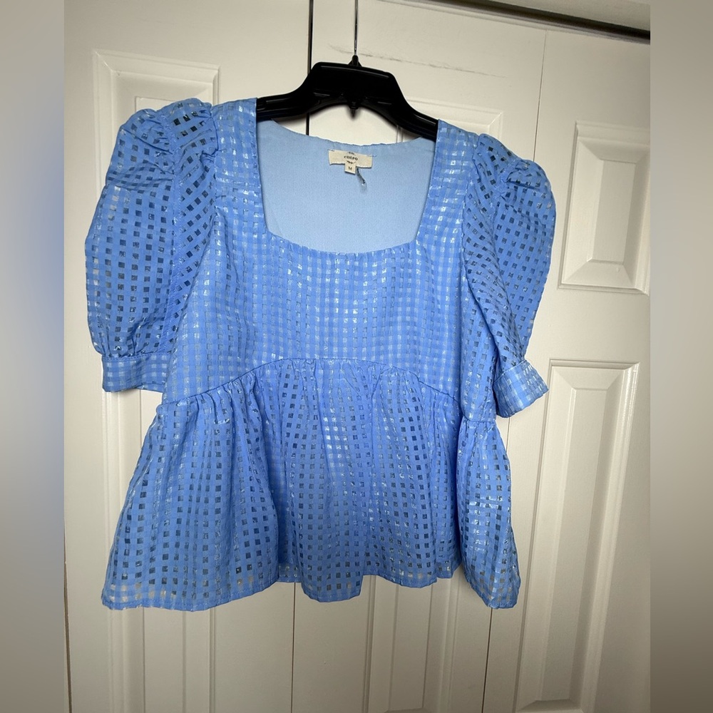 Entro Gorgeous Blue‎ Blouse Top